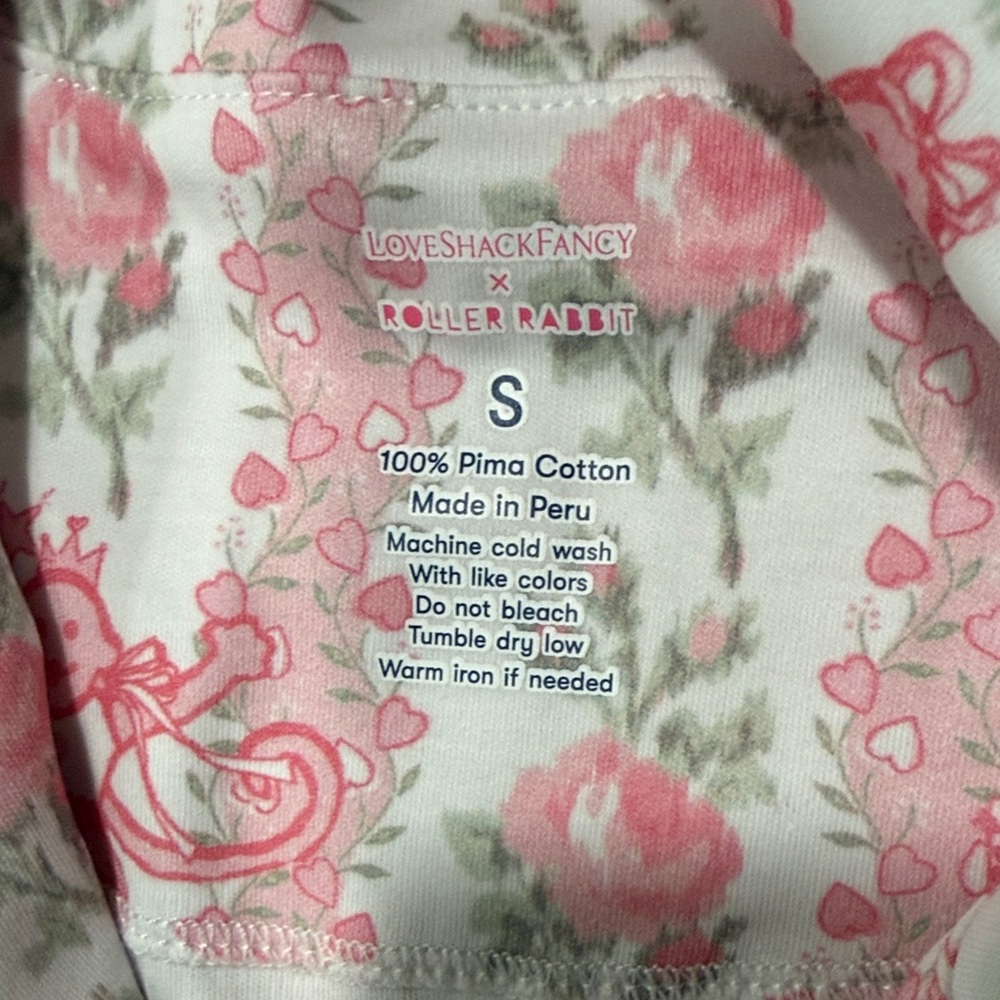 Roller Rabbit x LoveShackFancy Heirloom Monkey Pink Floral Pajama Set - Picture 4 of 4